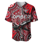 Personalised NAIDOC Week 2024 Essendon Bombers Baseball Jersey Australian Aboriginal Hand Painting