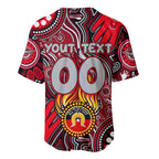 Personalised NAIDOC Week 2024 Essendon Bombers Baseball Jersey Australian Aboriginal Hand Painting
