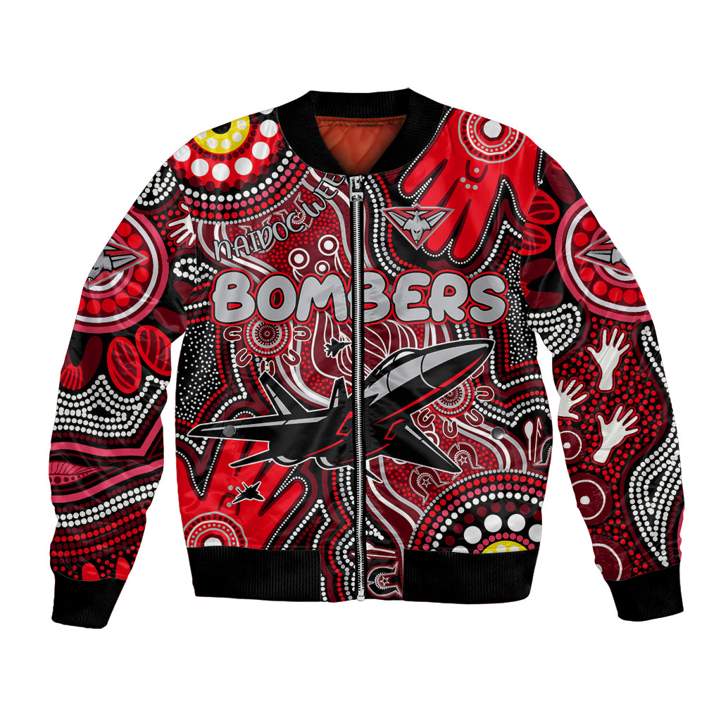 Personalised NAIDOC Week 2024 Essendon Bombers Bomber Jacket Australian Aboriginal Hand Painting