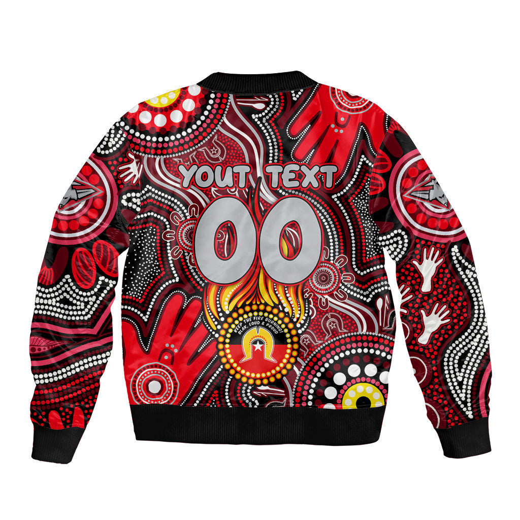 Personalised NAIDOC Week 2024 Essendon Bombers Bomber Jacket Australian Aboriginal Hand Painting