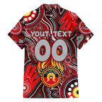 Personalised NAIDOC Week 2024 Essendon Bombers Hawaiian Shirt Australian Aboriginal Hand Painting