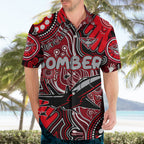 Personalised NAIDOC Week 2024 Essendon Bombers Hawaiian Shirt Australian Aboriginal Hand Painting