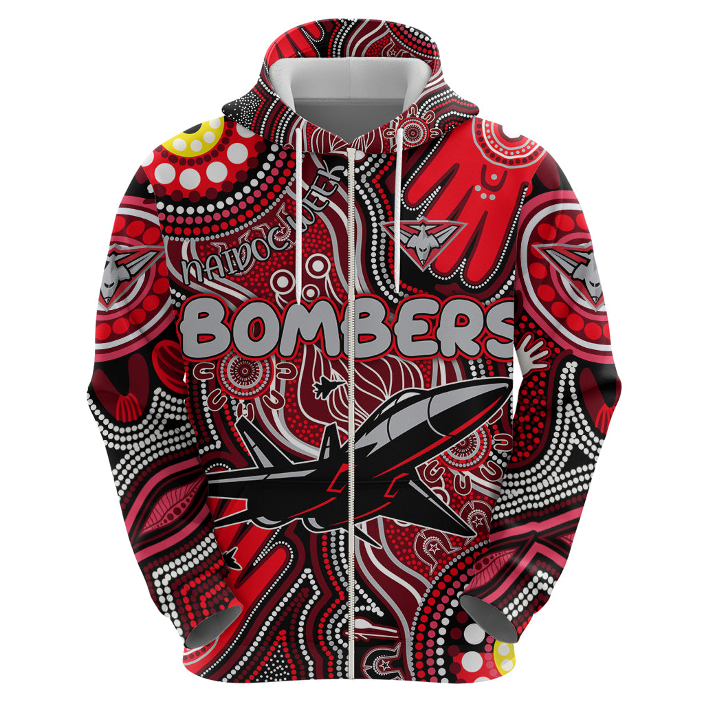 Personalised NAIDOC Week 2024 Essendon Bombers Hoodie Australian Aboriginal Hand Painting