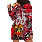 Personalised NAIDOC Week 2024 Essendon Bombers Hoodie Dress Australian Aboriginal Hand Painting