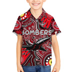 Personalised NAIDOC Week 2024 Essendon Bombers Kid Hawaiian Shirt Australian Aboriginal Hand Painting