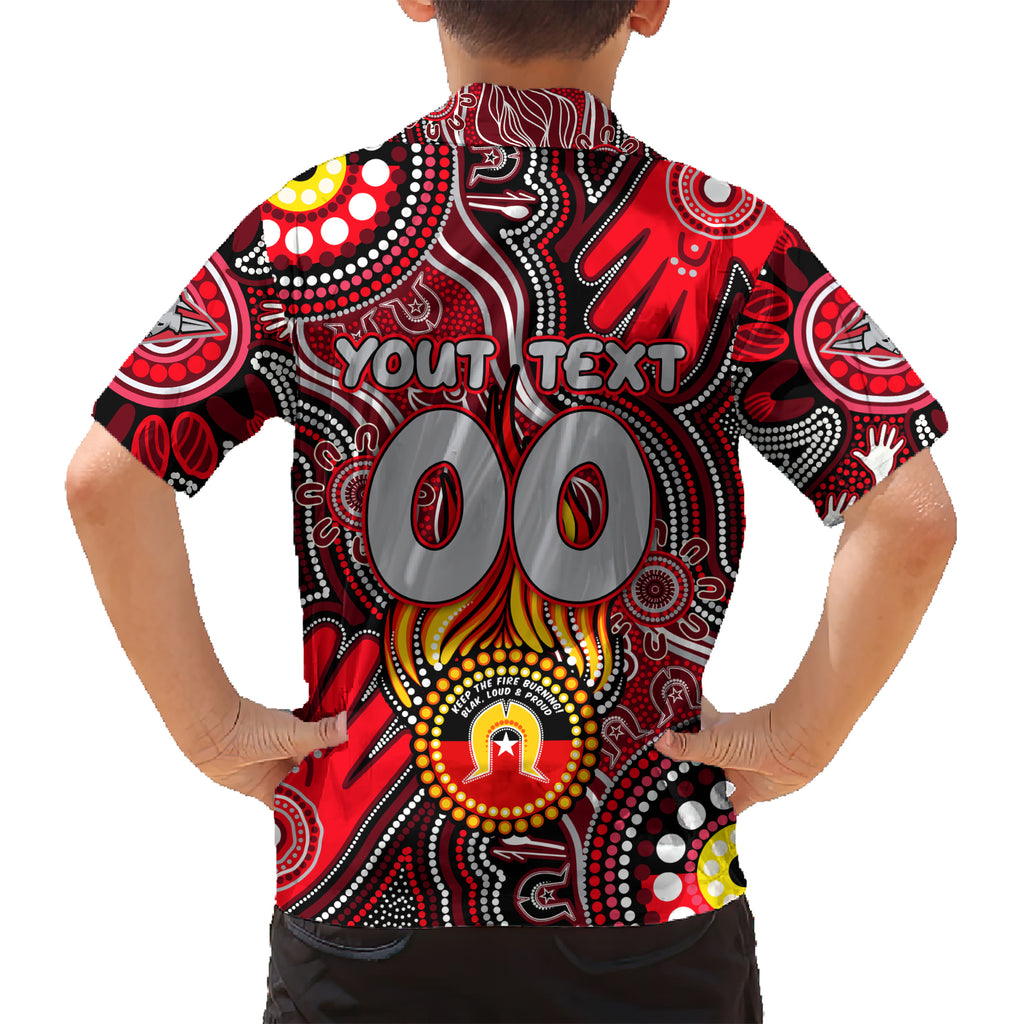 Personalised NAIDOC Week 2024 Essendon Bombers Kid Hawaiian Shirt Australian Aboriginal Hand Painting