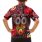 Personalised NAIDOC Week 2024 Essendon Bombers Kid Hawaiian Shirt Australian Aboriginal Hand Painting
