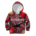 Personalised NAIDOC Week 2024 Essendon Bombers Kid Hoodie Australian Aboriginal Hand Painting