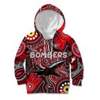 Personalised NAIDOC Week 2024 Essendon Bombers Kid Hoodie Australian Aboriginal Hand Painting
