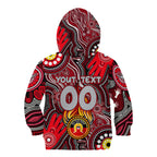 Personalised NAIDOC Week 2024 Essendon Bombers Kid Hoodie Australian Aboriginal Hand Painting