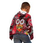 Personalised NAIDOC Week 2024 Essendon Bombers Kid Hoodie Australian Aboriginal Hand Painting