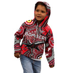 Personalised NAIDOC Week 2024 Essendon Bombers Kid Hoodie Australian Aboriginal Hand Painting