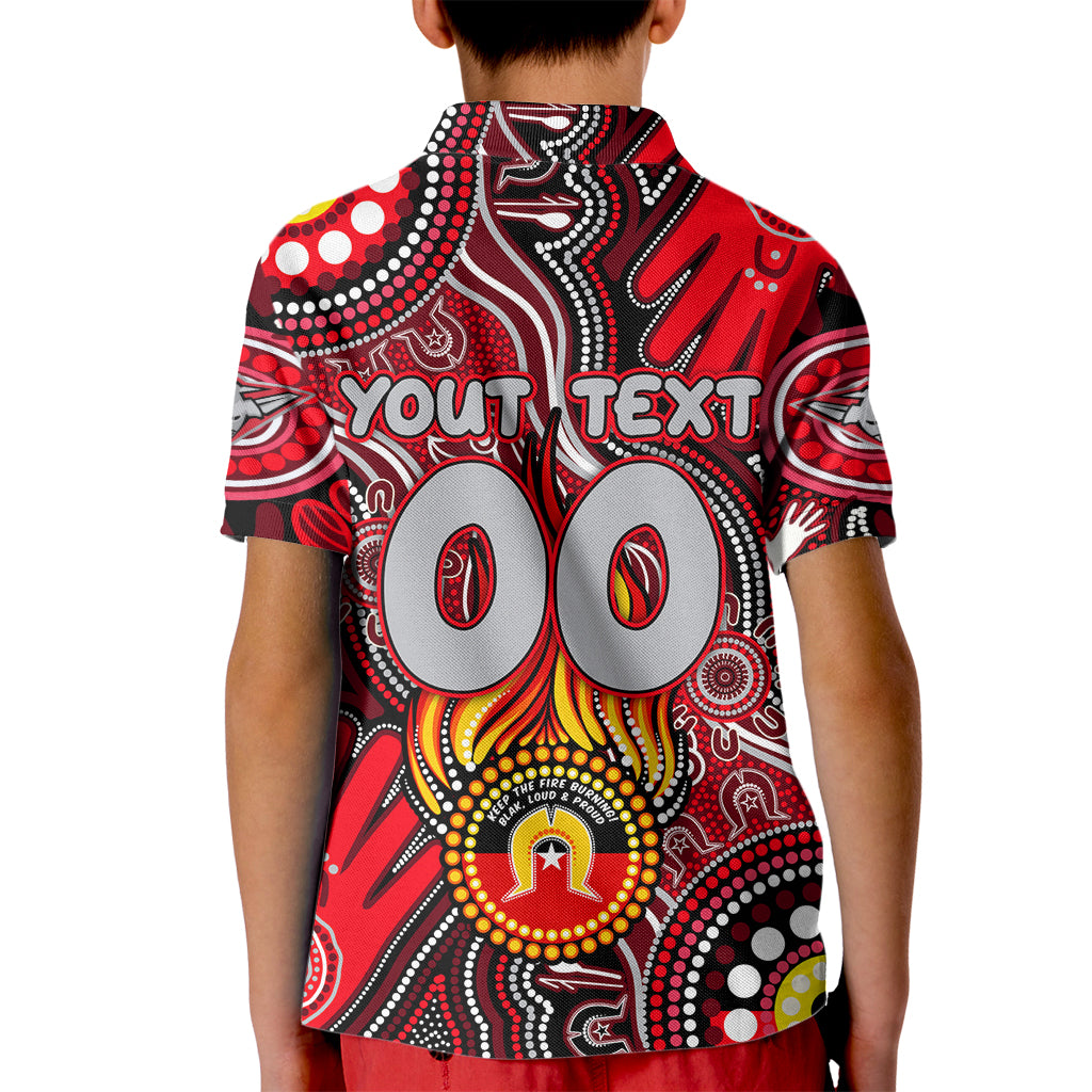 Personalised NAIDOC Week 2024 Essendon Bombers Kid Polo Shirt Australian Aboriginal Hand Painting