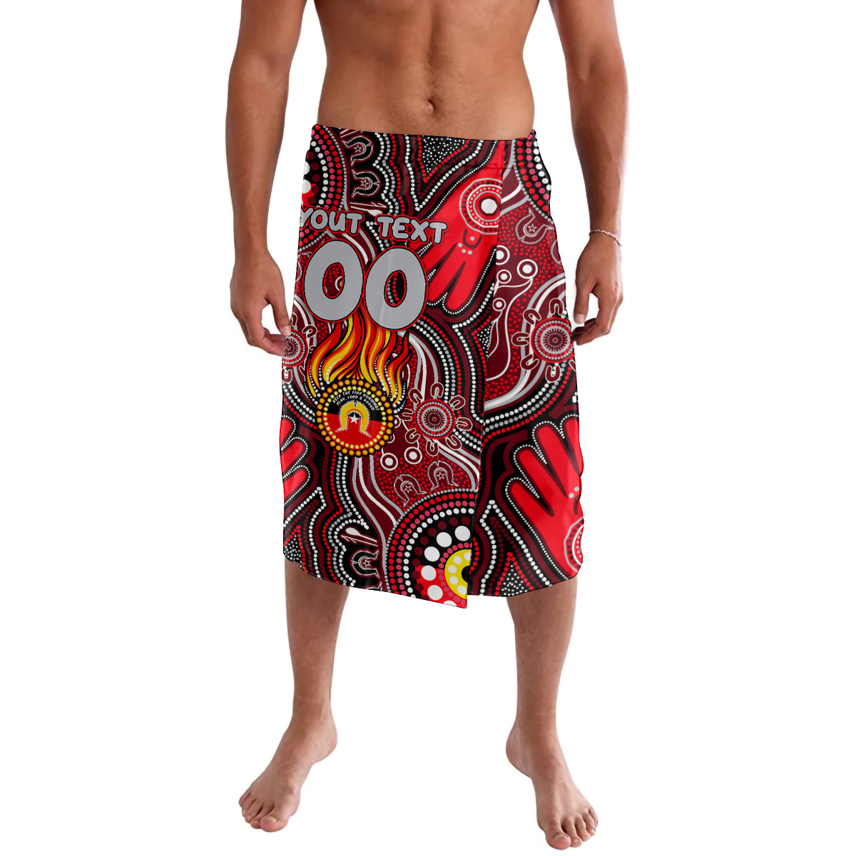 Personalised NAIDOC Week 2024 Essendon Bombers Lavalava Australian Aboriginal Hand Painting