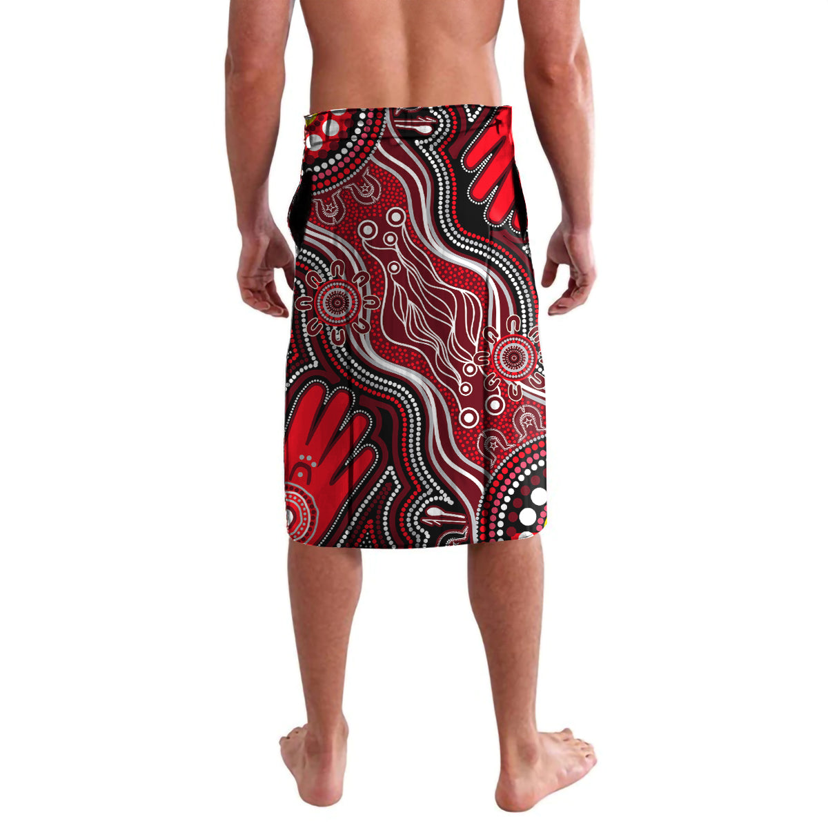 Personalised NAIDOC Week 2024 Essendon Bombers Lavalava Australian Aboriginal Hand Painting