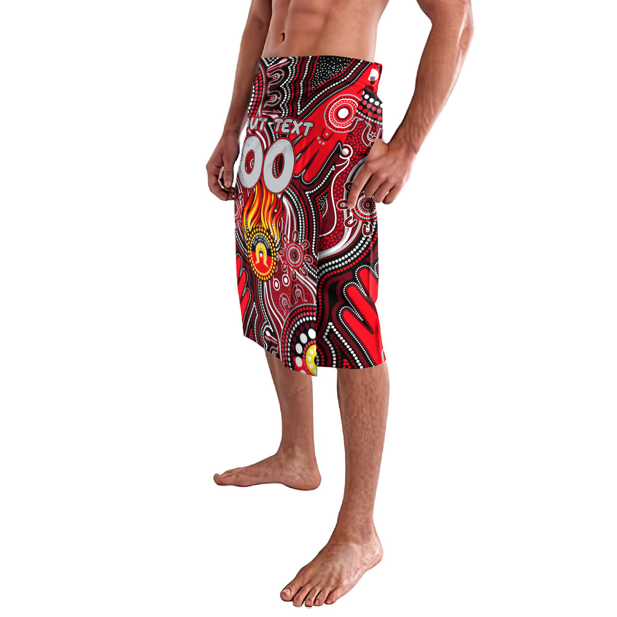 Personalised NAIDOC Week 2024 Essendon Bombers Lavalava Australian Aboriginal Hand Painting
