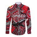 Personalised NAIDOC Week 2024 Essendon Bombers Long Sleeve Button Shirt Australian Aboriginal Hand Painting