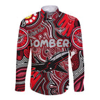 Personalised NAIDOC Week 2024 Essendon Bombers Long Sleeve Button Shirt Australian Aboriginal Hand Painting