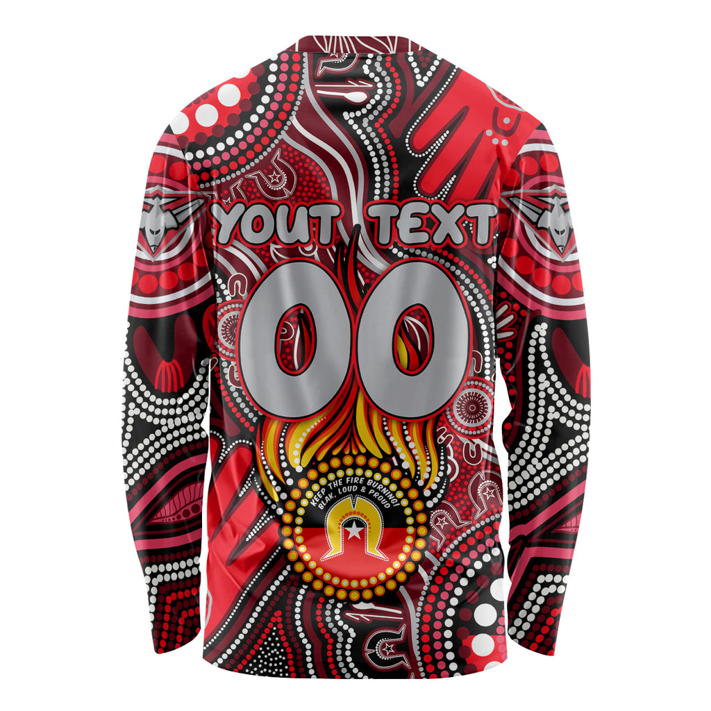 Personalised NAIDOC Week 2024 Essendon Bombers Long Sleeve Shirt Australian Aboriginal Hand Painting