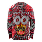 Personalised NAIDOC Week 2024 Essendon Bombers Long Sleeve Shirt Australian Aboriginal Hand Painting