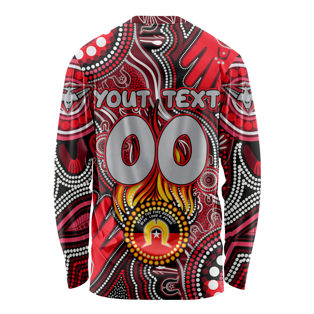 Personalised NAIDOC Week 2024 Essendon Bombers Long Sleeve Shirt Australian Aboriginal Hand Painting