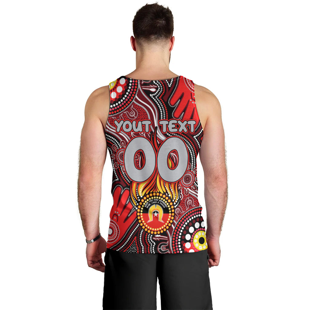 Personalised NAIDOC Week 2024 Essendon Bombers Men Tank Top Australian Aboriginal Hand Painting
