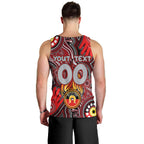 Personalised NAIDOC Week 2024 Essendon Bombers Men Tank Top Australian Aboriginal Hand Painting