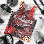 Personalised NAIDOC Week 2024 Essendon Bombers Men Tank Top Australian Aboriginal Hand Painting