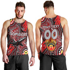 Personalised NAIDOC Week 2024 Essendon Bombers Men Tank Top Australian Aboriginal Hand Painting