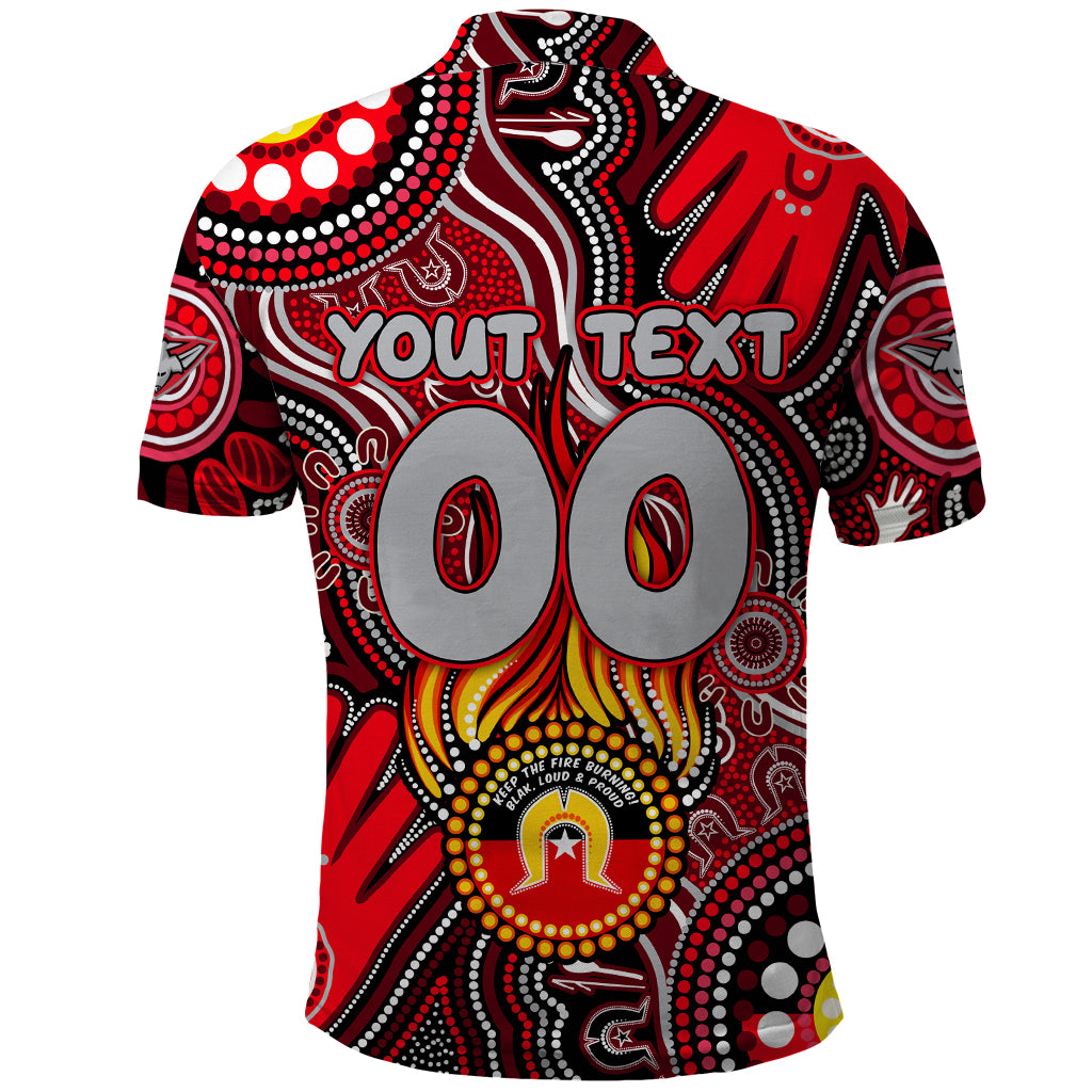Personalised NAIDOC Week 2024 Essendon Bombers Polo Shirt Australian Aboriginal Hand Painting