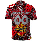 Personalised NAIDOC Week 2024 Essendon Bombers Polo Shirt Australian Aboriginal Hand Painting