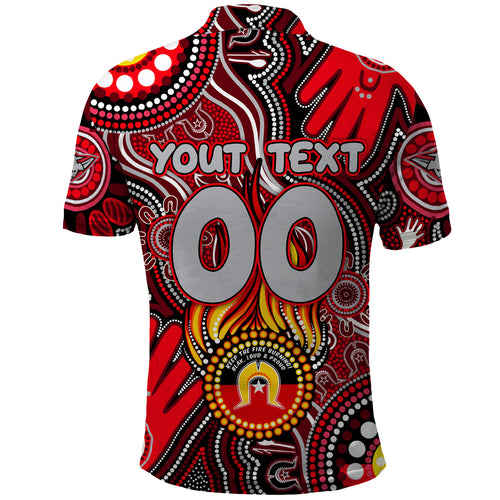Personalised NAIDOC Week 2024 Essendon Bombers Polo Shirt Australian Aboriginal Hand Painting