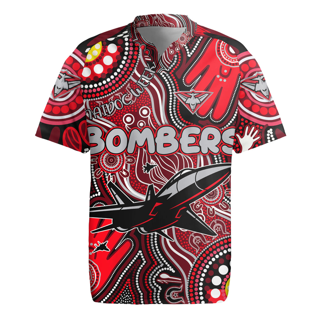 Personalised NAIDOC Week 2024 Essendon Bombers Rugby Jersey Australian Aboriginal Hand Painting