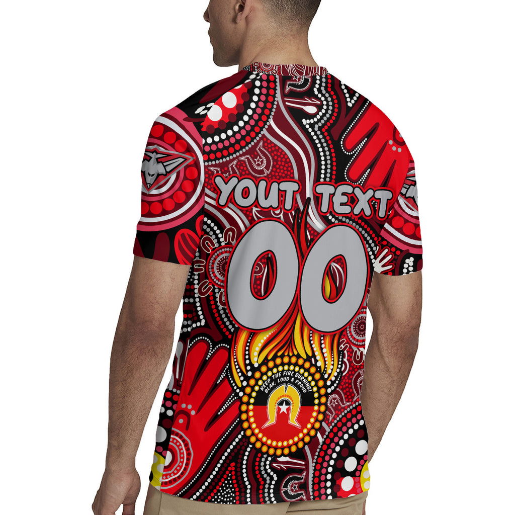 Personalised NAIDOC Week 2024 Essendon Bombers Rugby Jersey Australian Aboriginal Hand Painting