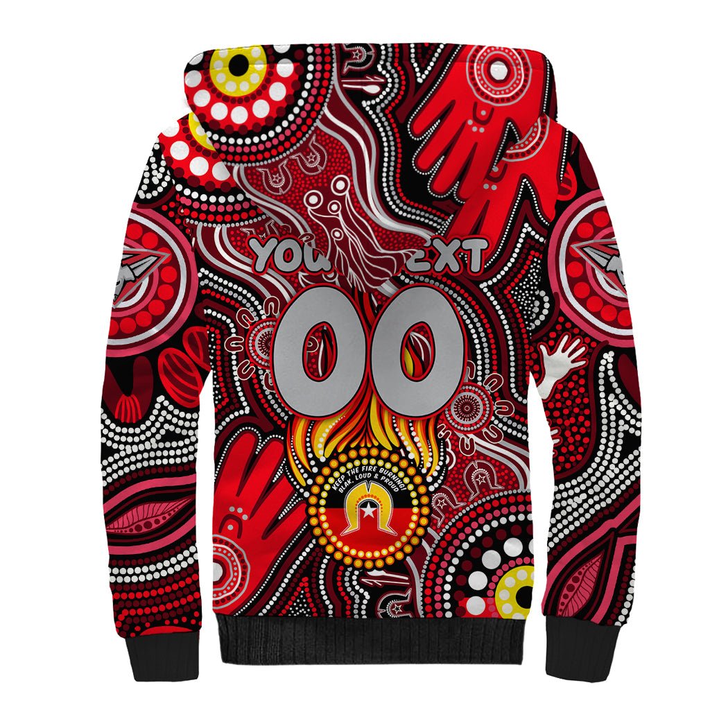 Personalised NAIDOC Week 2024 Essendon Bombers Sherpa Hoodie Australian Aboriginal Hand Painting