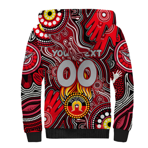 Personalised NAIDOC Week 2024 Essendon Bombers Sherpa Hoodie Australian Aboriginal Hand Painting