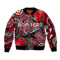 Personalised NAIDOC Week 2024 Essendon Bombers Sleeve Zip Bomber Jacket Australian Aboriginal Hand Painting