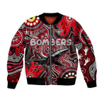 Personalised NAIDOC Week 2024 Essendon Bombers Sleeve Zip Bomber Jacket Australian Aboriginal Hand Painting