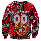 Personalised NAIDOC Week 2024 Essendon Bombers Sweatshirt Australian Aboriginal Hand Painting