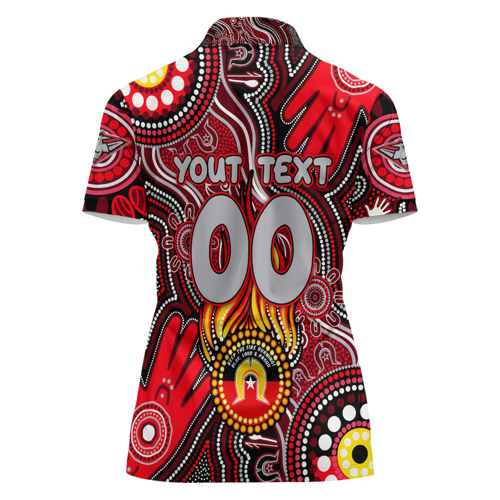 Personalised NAIDOC Week 2024 Essendon Bombers Women Polo Shirt Australian Aboriginal Hand Painting