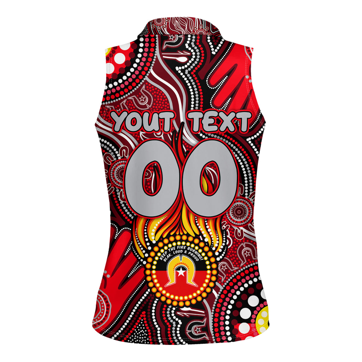 Personalised NAIDOC Week 2024 Essendon Bombers Women Sleeveless Polo Shirt Australian Aboriginal Hand Painting