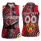 Personalised NAIDOC Week 2024 Essendon Bombers Women Sleeveless Polo Shirt Australian Aboriginal Hand Painting
