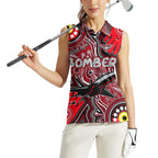 Personalised NAIDOC Week 2024 Essendon Bombers Women Sleeveless Polo Shirt Australian Aboriginal Hand Painting