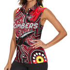 Personalised NAIDOC Week 2024 Essendon Bombers Women Sleeveless Polo Shirt Australian Aboriginal Hand Painting