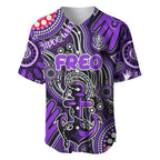Personalised NAIDOC Week 2024 Fremantle Dockers Freo Baseball Jersey Australian Aboriginal Hand Painting