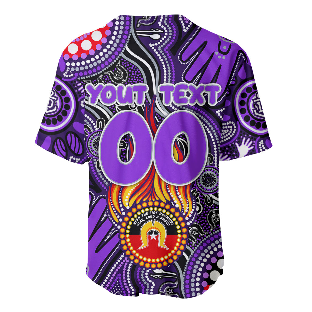 Personalised NAIDOC Week 2024 Fremantle Dockers Freo Baseball Jersey Australian Aboriginal Hand Painting