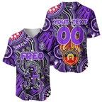 Personalised NAIDOC Week 2024 Fremantle Dockers Freo Baseball Jersey Australian Aboriginal Hand Painting