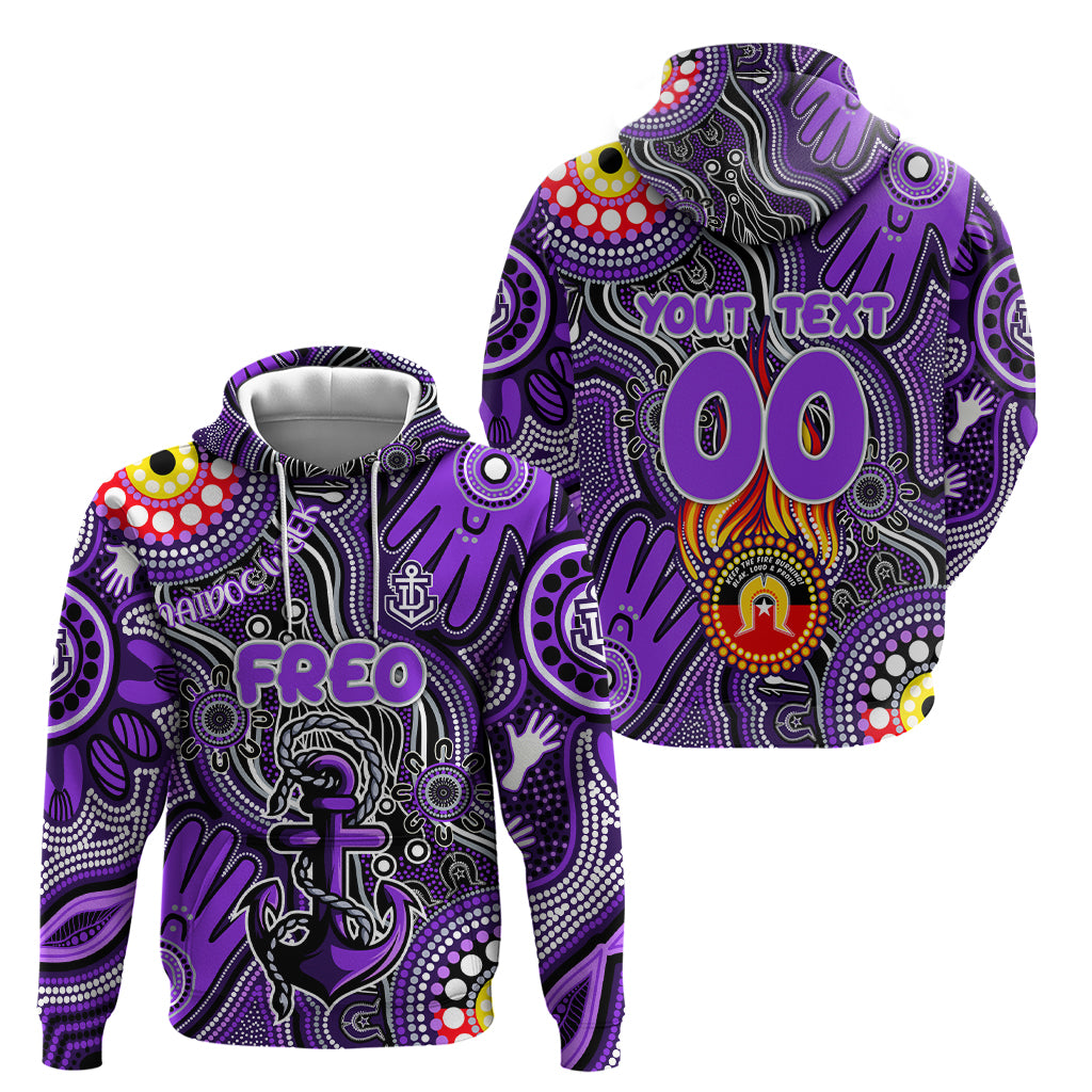 Personalised NAIDOC Week 2024 Fremantle Dockers Freo Hoodie Australian Aboriginal Hand Painting