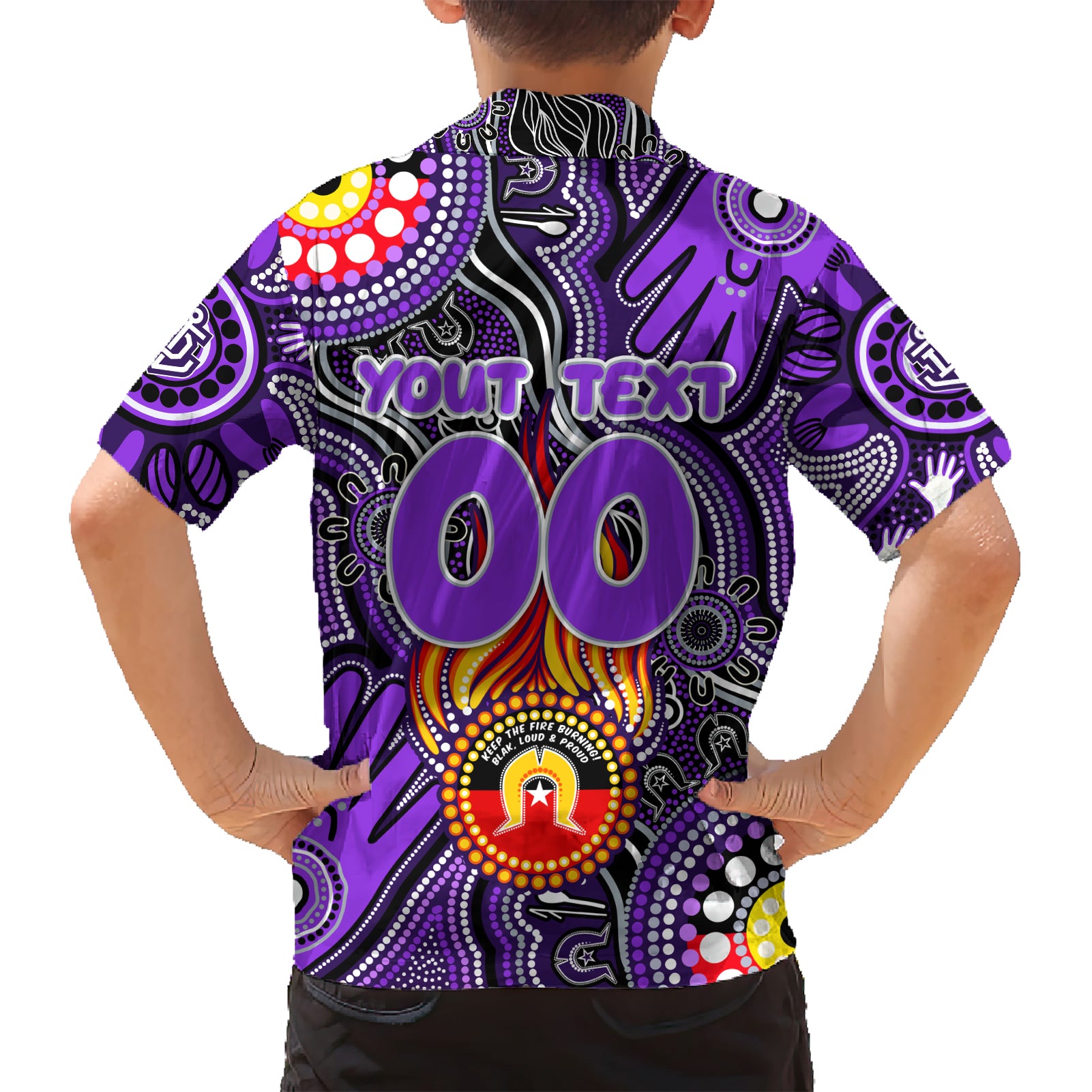 Personalised NAIDOC Week 2024 Fremantle Dockers Freo Kid Hawaiian Shirt Australian Aboriginal Hand Painting