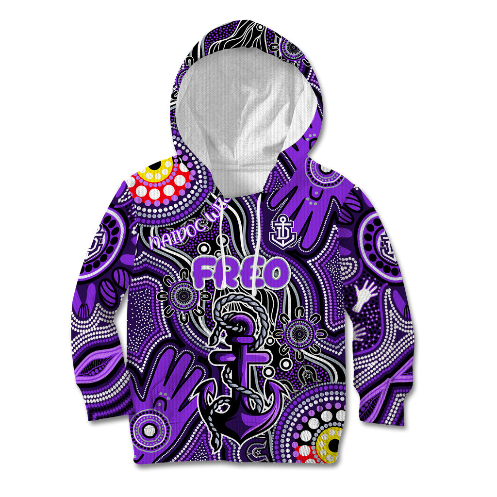 Personalised NAIDOC Week 2024 Fremantle Dockers Freo Kid Hoodie Australian Aboriginal Hand Painting
